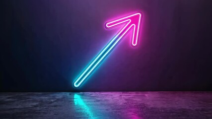 Poster - Neon Arrow in Abstract Background with Vibrant Colors for Modern Designs and Creative Projects