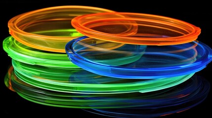 Poster - A vibrant 3D pie chart with translucent slices in neon colors, hovering above a reflective surface. The chart labels appear in a sleek, modern font, showing business data.