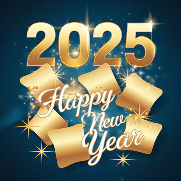Happy New 2025 Year Cover of business diary for 2025 new year  Typography text 2025 font