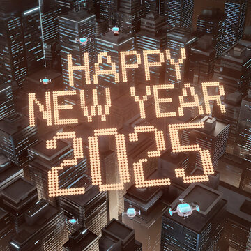 Happy New 2025 Year Cover of business diary for 2025 new year  Typography text 2025 font