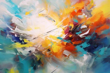 Wall Mural - Abstract vibrant colorful painting.