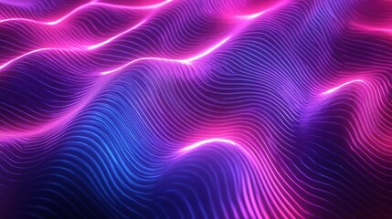 Poster - A mesmerizing wave pattern in vibrant pink and blue hues, creating a dynamic and futuristic vibe.