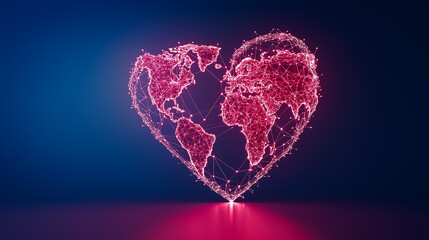 Poster - Heart-shaped global network visual highlighting international connections and business ties