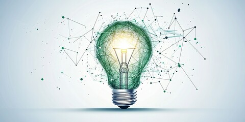 Poster - Innovative light bulb design showcasing digital connections and creative energy