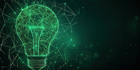 Poster - Glowing light bulb design representing creativity and innovation in technology and ideas