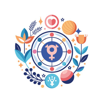 Women's Day Symbol Illustration with Feminine Elements
