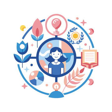 Women's Day Symbol Illustration with Feminine Elements