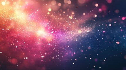 Poster - A vibrant cosmic swirl of colorful particles, creating a dreamy and ethereal atmosphere.