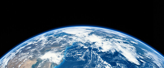 Wall Mural - Earth's horizon from space. A breathtaking planetary view.