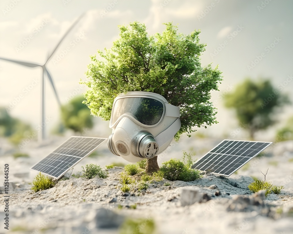 solar panels on the roof of a house oxygen mask attached to a tree ...