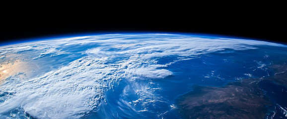 Wall Mural - Earth's horizon from space. A breathtaking planetary view.