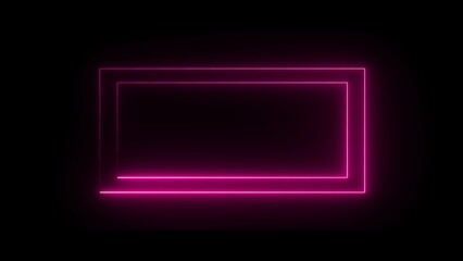 Wall Mural - Neon rectangle frame. Neon light rectangular border icon illustration. Abstract neon sign rectangle icon