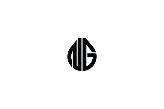 NG circle letter logo design with circle and ellipse shape. NG ellipse letters with typographic style.