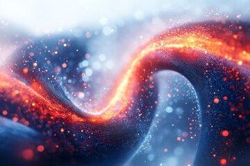 Poster - Waves of vibrant colors creating a mesmerizing abstract design in motion. Generative AI
