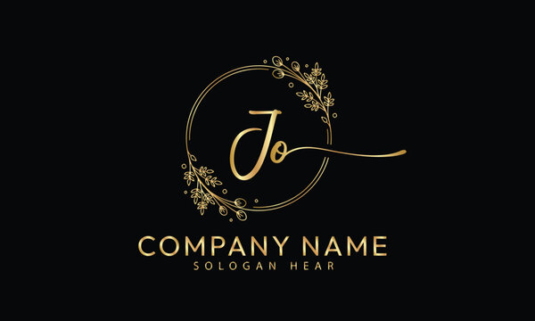 JO O J initial signature logo template vector