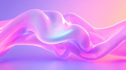 Poster - Vibrant Holographic Neon Abstraction, a mesmerizing blend of luminous colors and fluid shapes creating a dynamic visual experience, perfect for modern digital design and art.