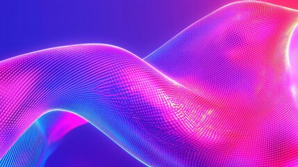 Poster - Vibrant Holographic Neon Abstraction, a captivating blend of luminous colors and fluid shapes, creating a mesmerizing visual experience that evokes a sense of futuristic energy and creativity.