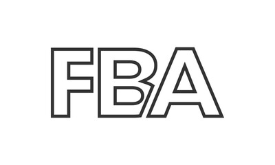 Poster - FBA logo design template with strong and modern bold text. Initial based vector logotype featuring simple and minimal typography. Trendy company identity.