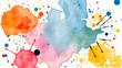 © Koca - Colorful paint splash. colorful background design. Colorfull stain and splash, splat messy, inkblot splashing
