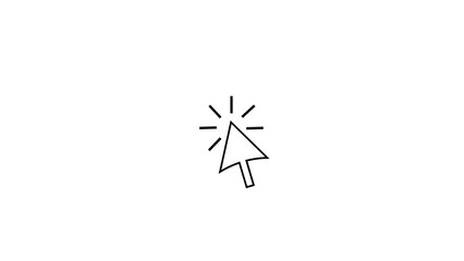 Poster - Mouse click icon on white background. Click symbol indicating a user action, pressing a button or selecting an option.