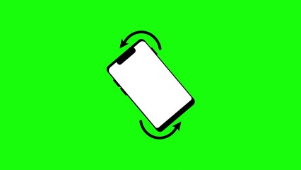 Poster - A smartphone icon with rotation arrows on a bright green background, indicating screen rotation.