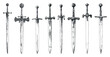 © LadadikArt - Knight Sword Set Ink Style Vector Illustrations Unique Artwork Creative Design Decorative Elements Artistic Visuals Modern Graphics Distinctive Art Style Medieval Weapons