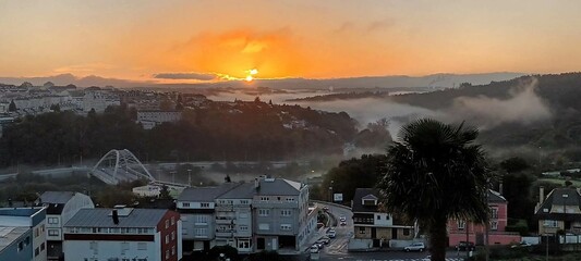 Wall Mural - Amanecer en la ciudad de Lugo, Galicia