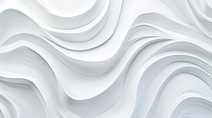 Poster - White abstract background with wavy lines