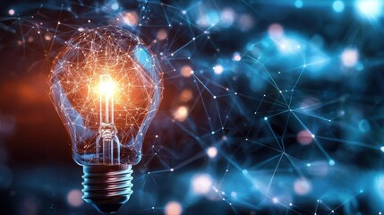 Poster - Glowing Light Bulb Symbolizing Energy and Innovation for Modern Concepts and Ideas