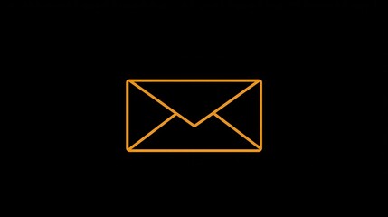 Poster - Minimal Envelope Icon with Clear Outlines on a Black Background for Modern Designs