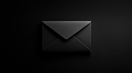 Poster - Minimalist Envelope Icon with Clear Outline Against a Black Background for Versatile Use