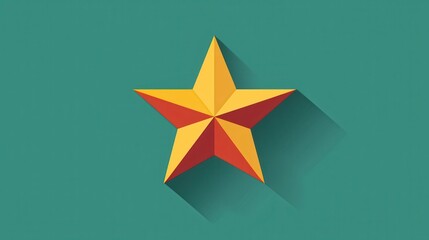 Poster - Minimalist Star Icon Design with Clean Style and Shadow Effect for Modern Visual Aesthetics