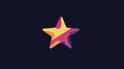 Poster - Minimalist Icon of a Star in Clean Style with Vibrant Colors for Modern Design Usage