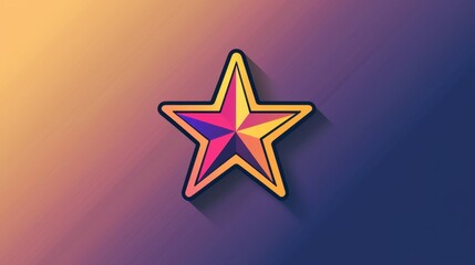 Poster - Modern Outline Star Icon Showcasing Bold Colors with Stylish Background for Graphic Design Use