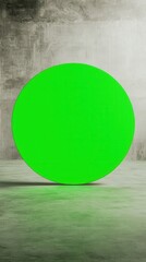 Poster - A green oval is on a grey background