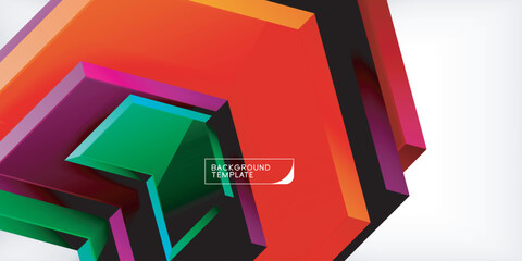 Poster - Vector 3d arrow techno design template