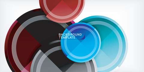 Poster - Minimal geometric abstract background. Circle triangle design