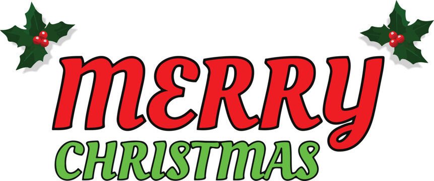 Sophisticated Merry Christmas typography vector art featuring elegant calligraphy. 
