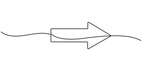 Aufkleber - continuous line drawing of horizontal double arrow symbol. abstract line art illustration, arrow pointing, Arrow Symbol Continuous Line Icon, One line drawing of arrows Left and right linear arrows. 