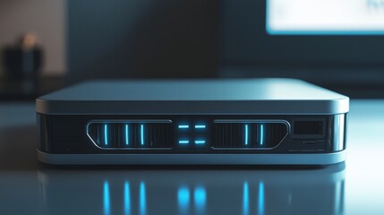Leinwandbilder - Modern indoor setup nvr on clean surface for enhanced home security technology showcase