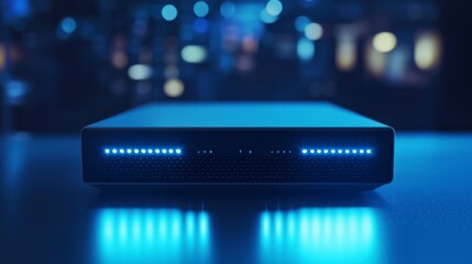 Leinwandbilder - Advanced network video recorder (nvr) setup on a clean surface in a modern environment for surveillance solutions