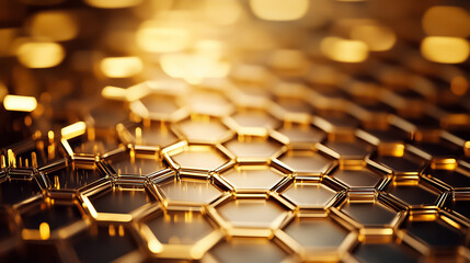Poster - Geometric arrangements of pollen grains shine softly, creating a romantic atmosphere filled with intricate details