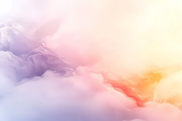 Wall Mural - soft abstract clouds in pastel shades of pink and yellow hues