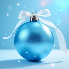Poster - Blue Christmas ball isolated on transparent background