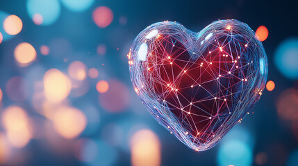 Poster - this piece illustrates love hormones at a cellular level with vibrant colors and heart-shaped connec