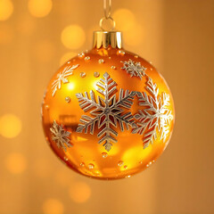 Poster - Gold Christmas ball isolated on transparent background