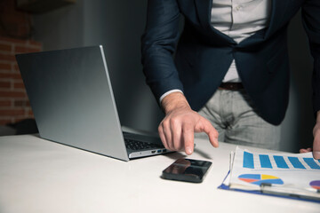 Wall Mural - business man working with laptop