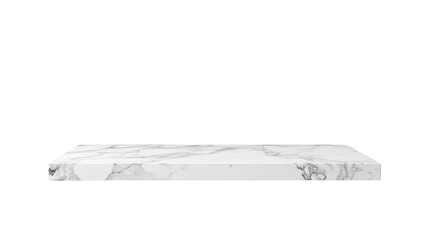 a Marble shelf table top with copy space for product display  isolated on a transparent background 