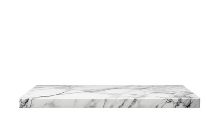 a Marble shelf table top with copy space for product display  isolated on a transparent background 