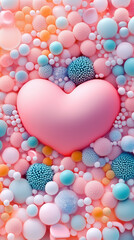 Poster - Bacteria are arranged to create a visually striking heart shape, highlighted by colorful textures and intricate details